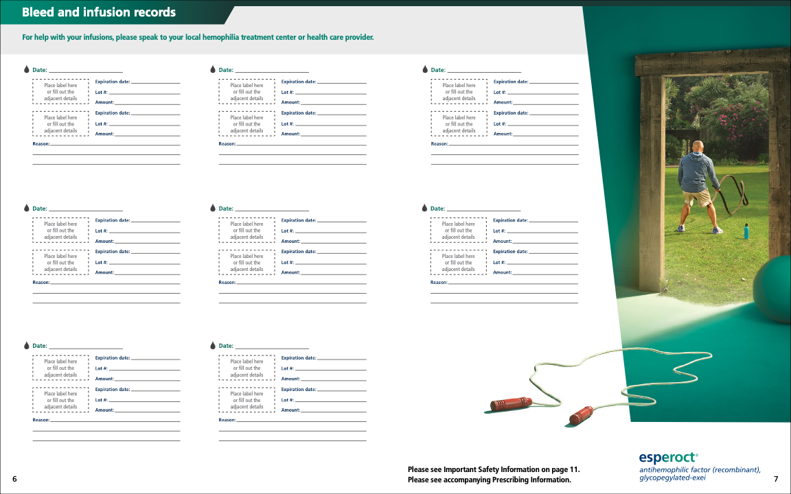 Esperoct<sup>®</sup> Infusion Logbook Preview Image #4