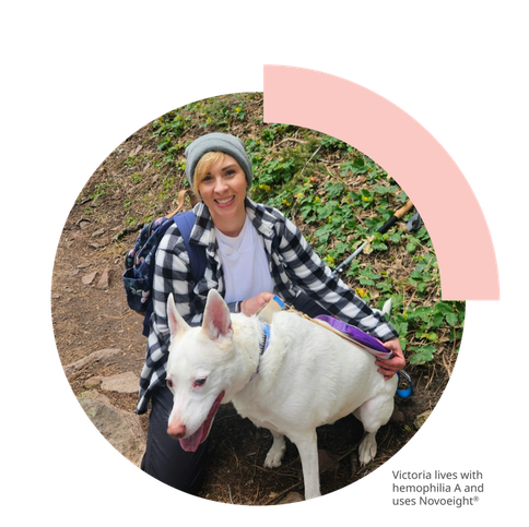 Victoria and white dog