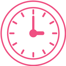 Pink clock icon
