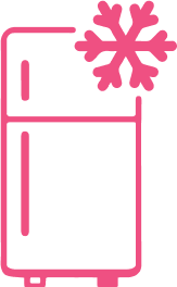 Pink refrigerator icon